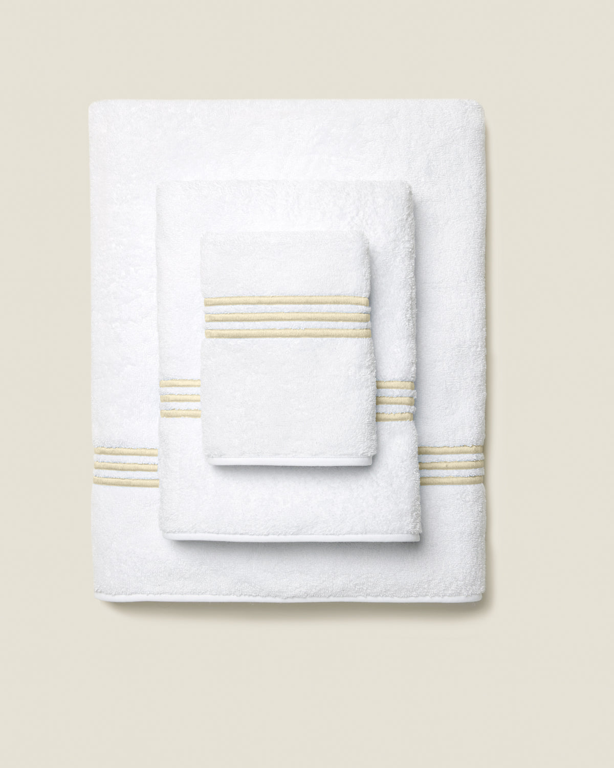Tre Righe White/Beige Bath Set