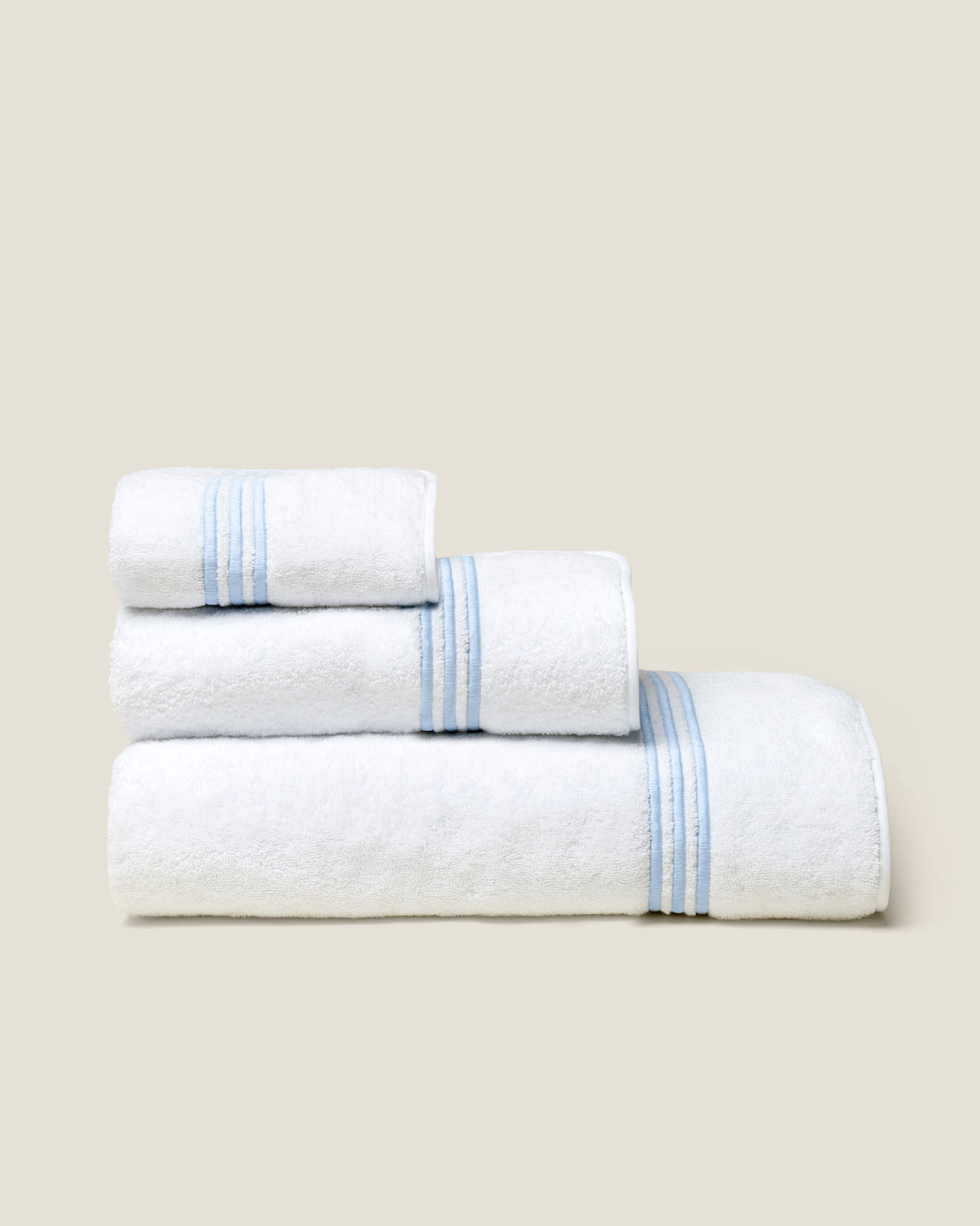Tre Righe White/Light Blue Bath Set