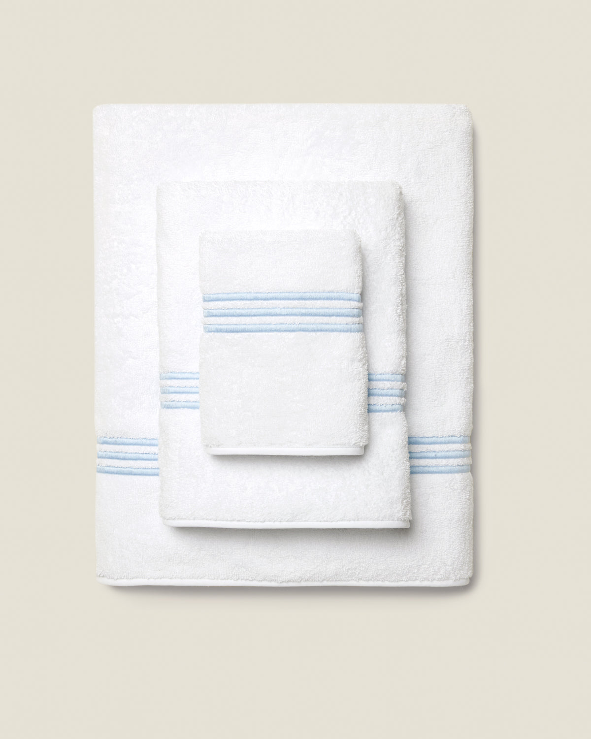 Tre Righe White/Light Blue Bath Set