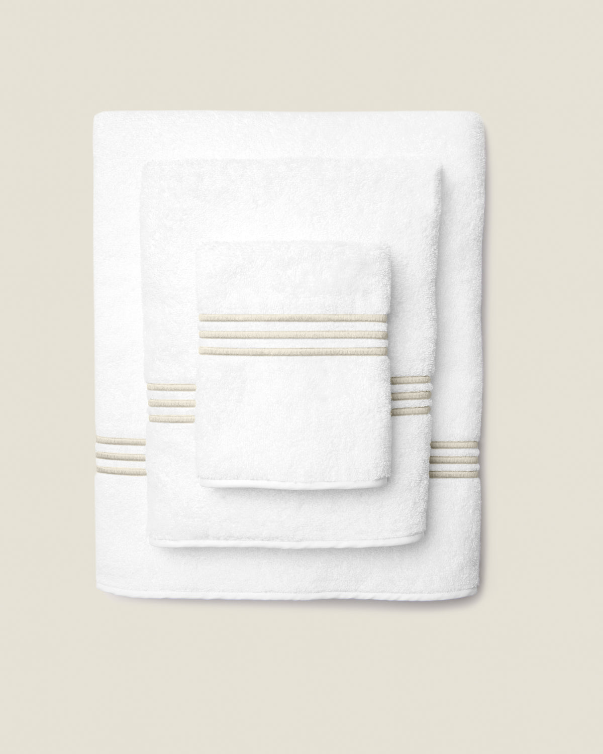 Tre Righe White/Sage Bath Set