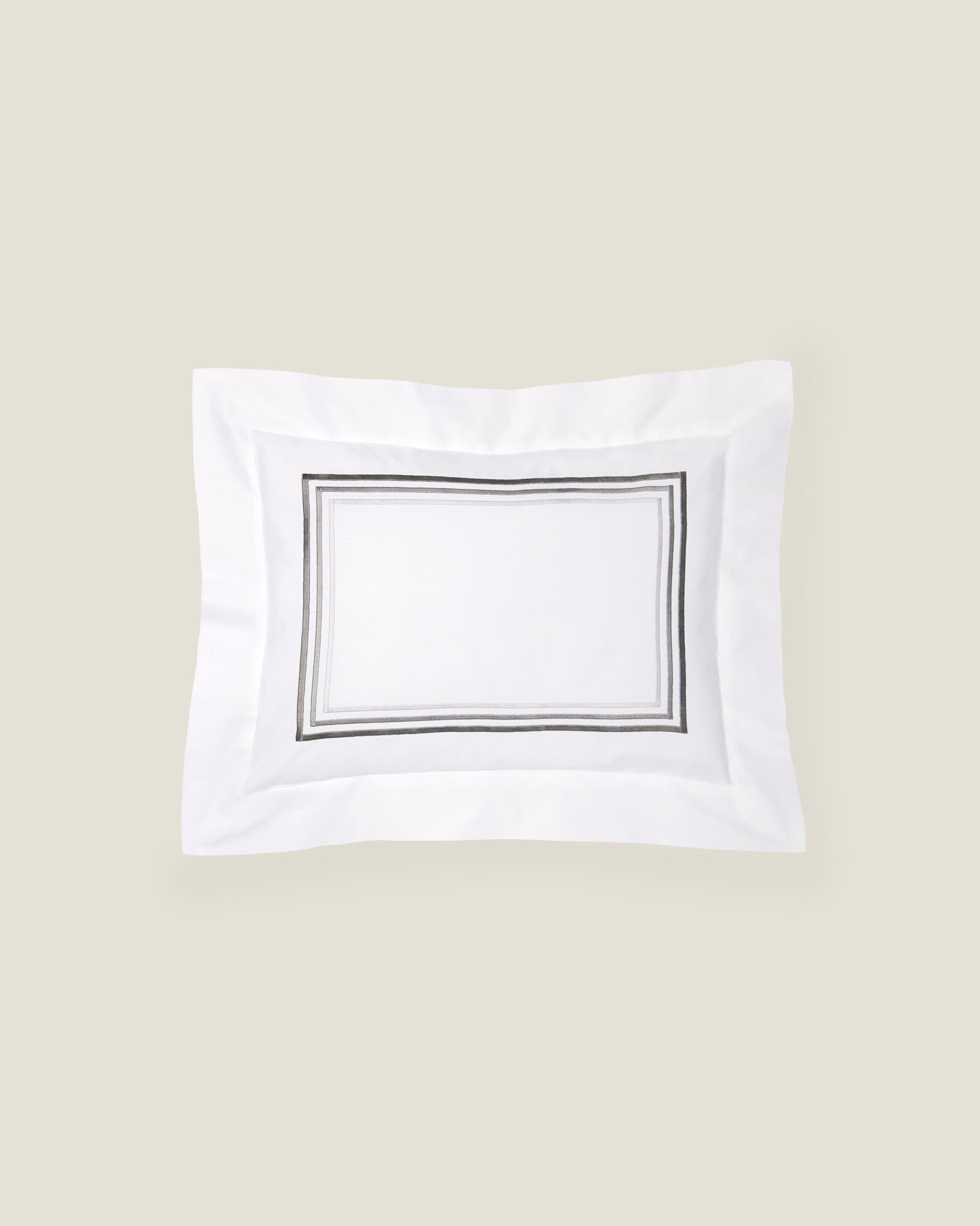 Tre Righe Ombre white/charcoal boudoir sham