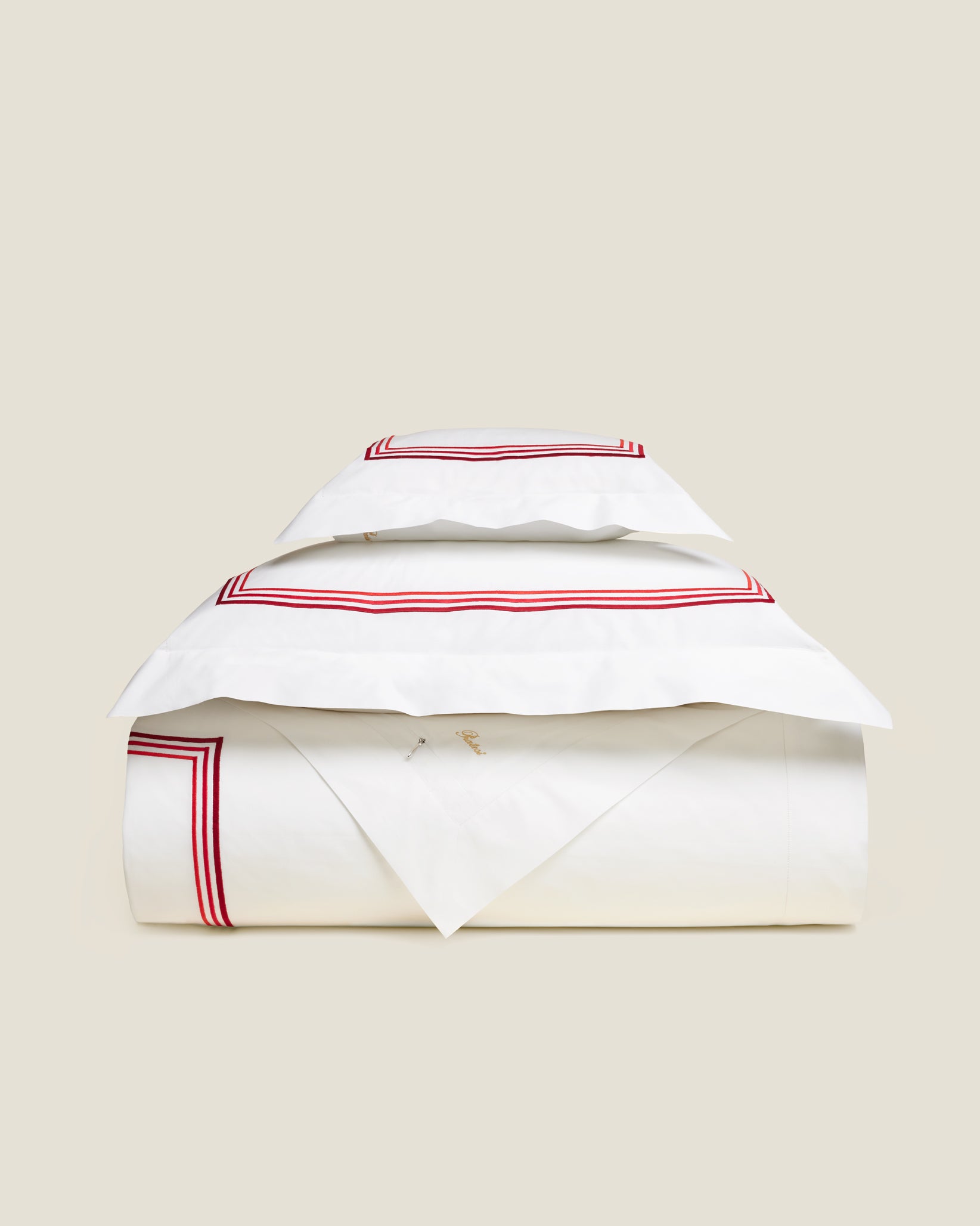 Tre righe Ombre duvet cover white/scarlet