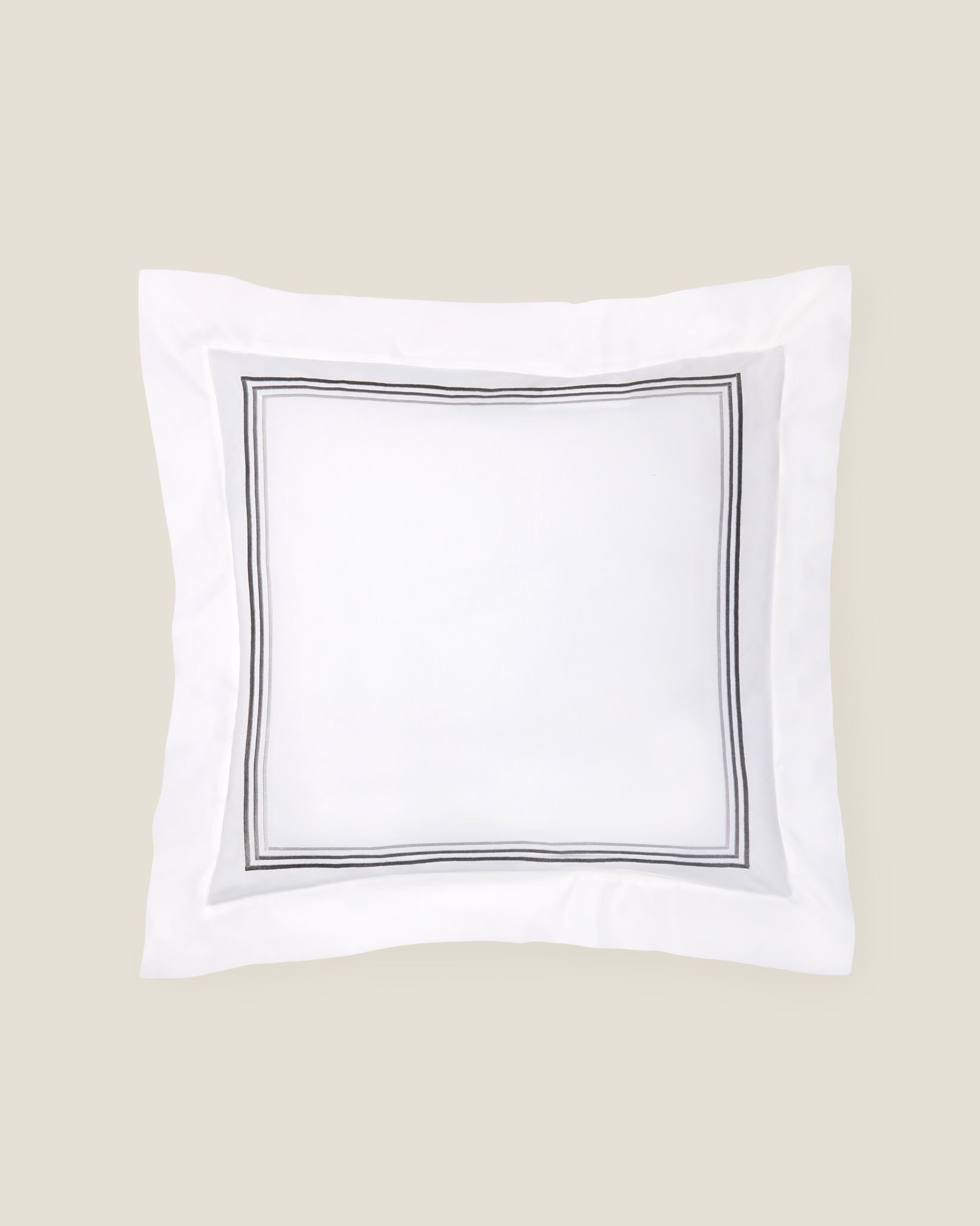 Tre Righe Ombre white/charcoal euro sham