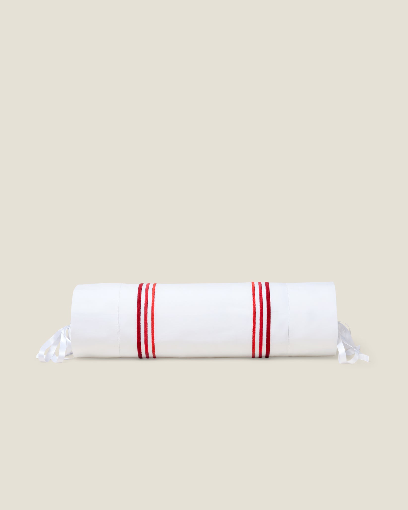 Tre Righe Ombre white/scarlet neckroll sham