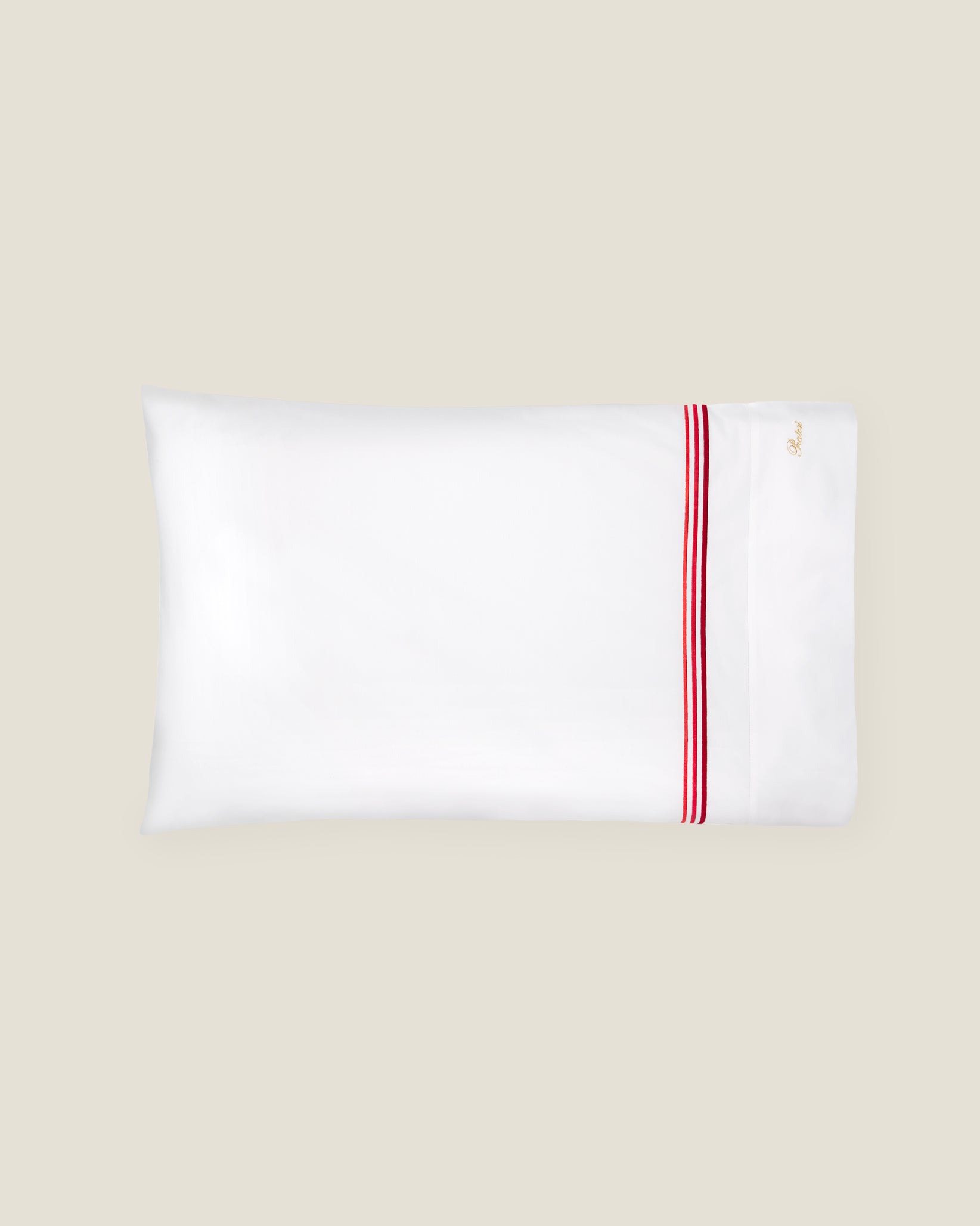 Tre Righe pillowcase white/scarlet