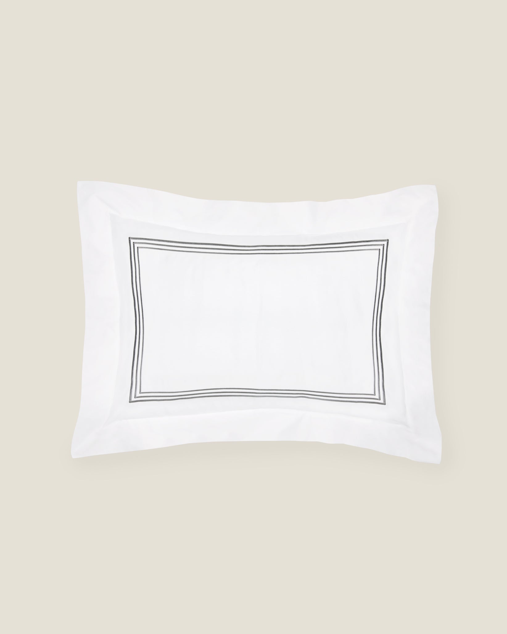 Tre Righe Standard Sham white/charcoal