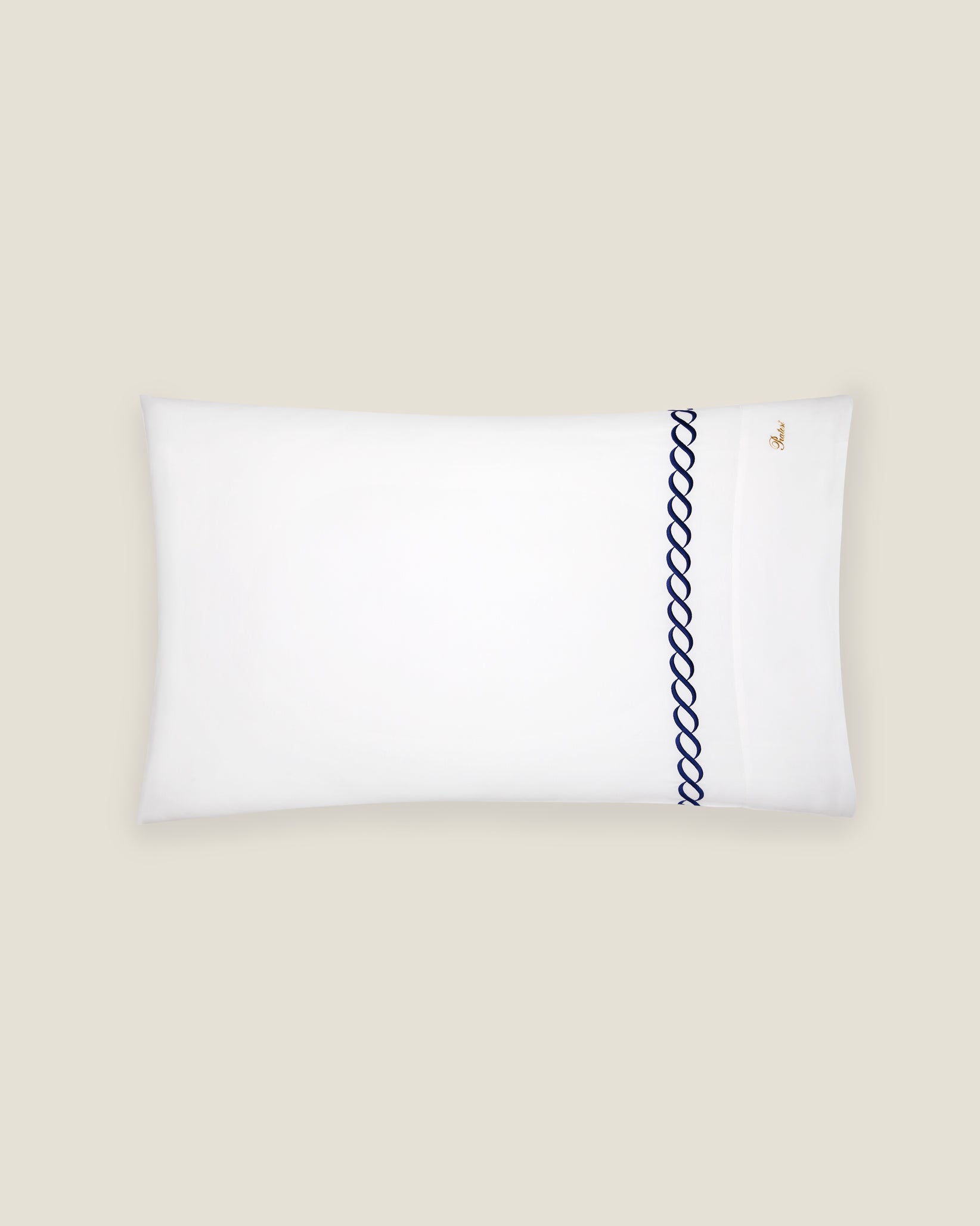 Treccia Moderno white/navy pillowcase 