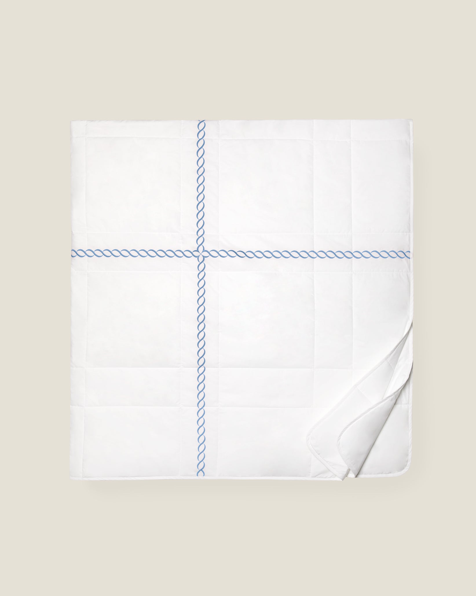 Treccia white/medium blue quiltino