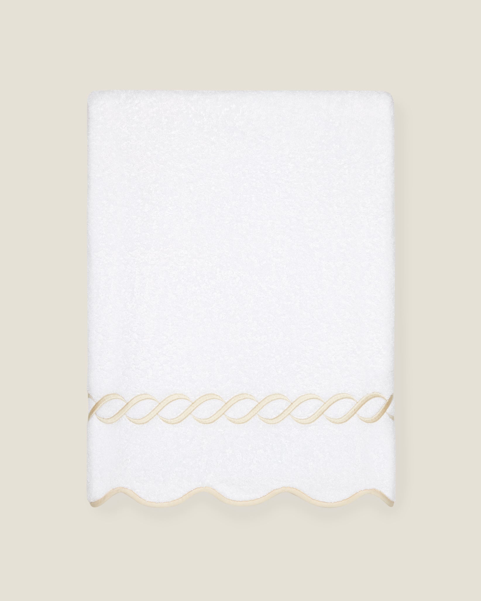 Treccia white/beige bath sheet