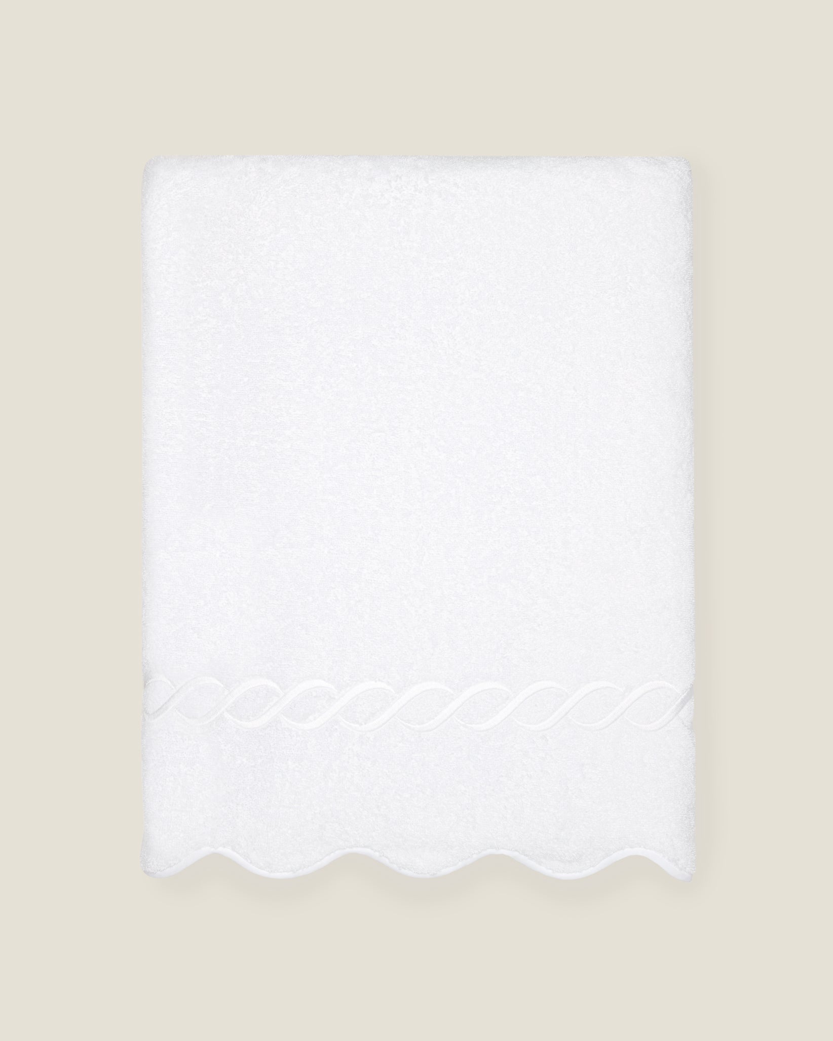 Treccia white/white bath sheet