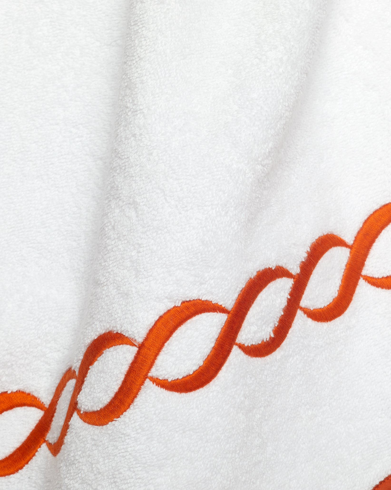 Treccia white/orange  bath towels texture