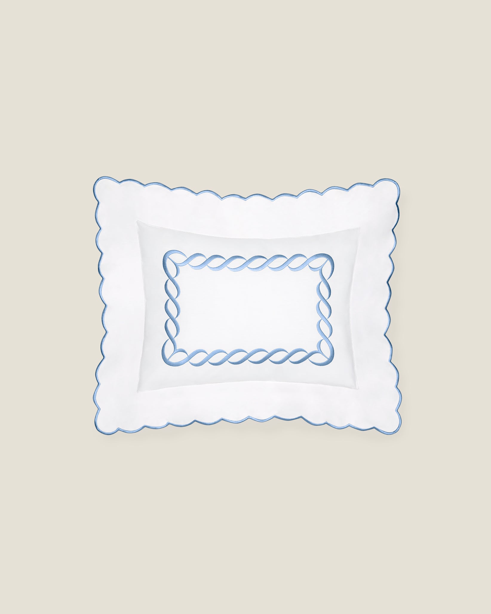 Treccia boudoir sham white/light blue
