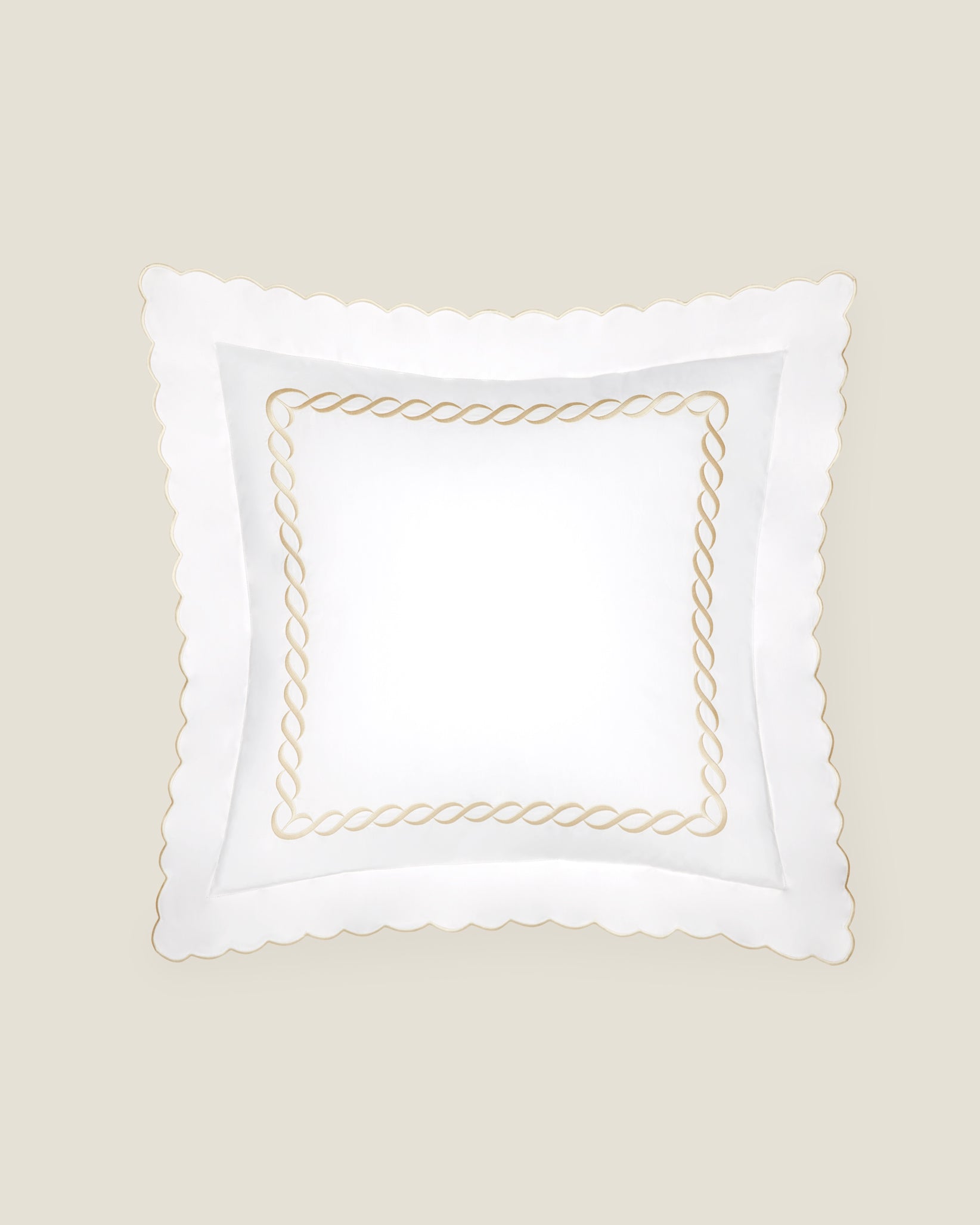 Treccia euro sham white/beige
