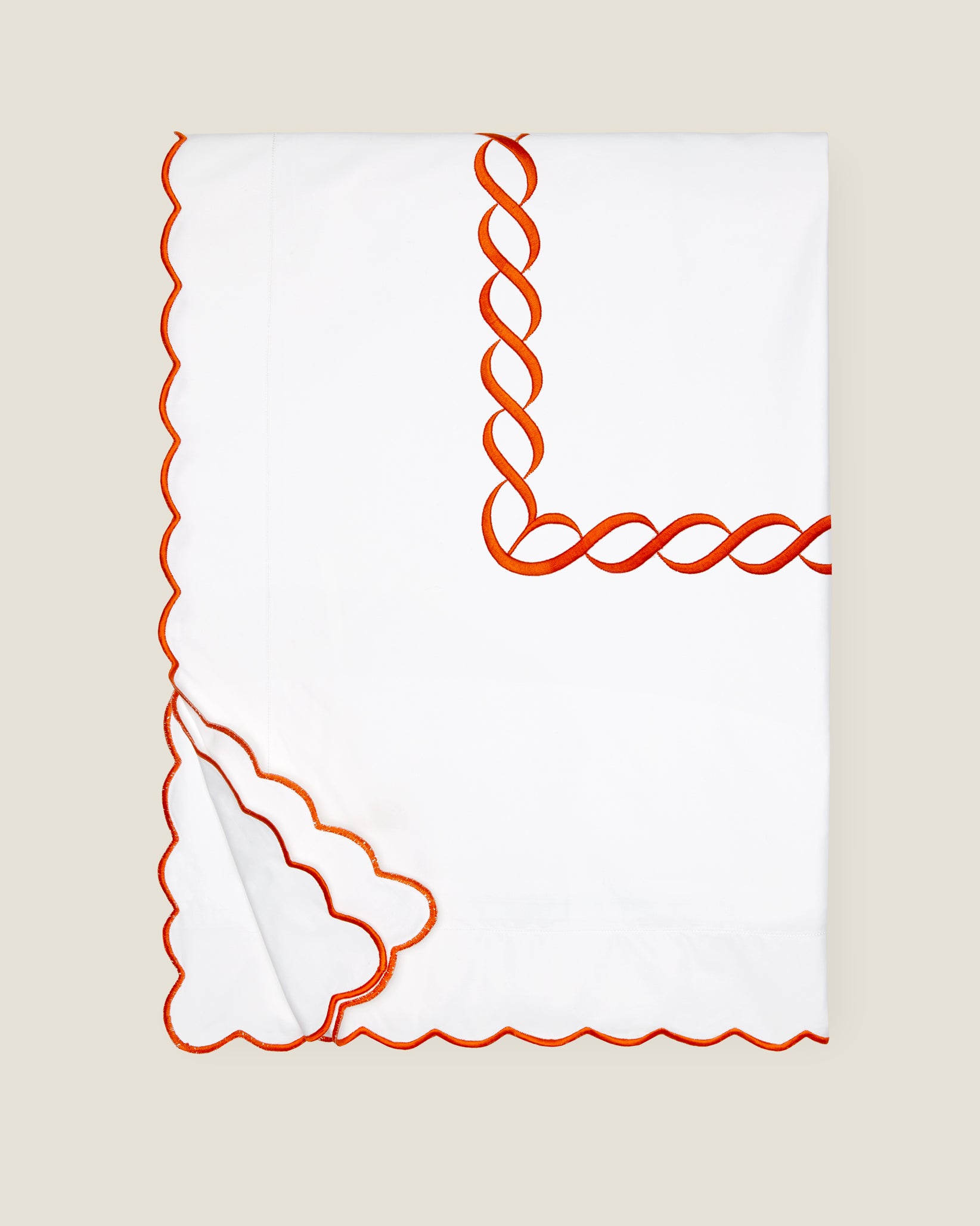 Treccia duvet cover white/orange