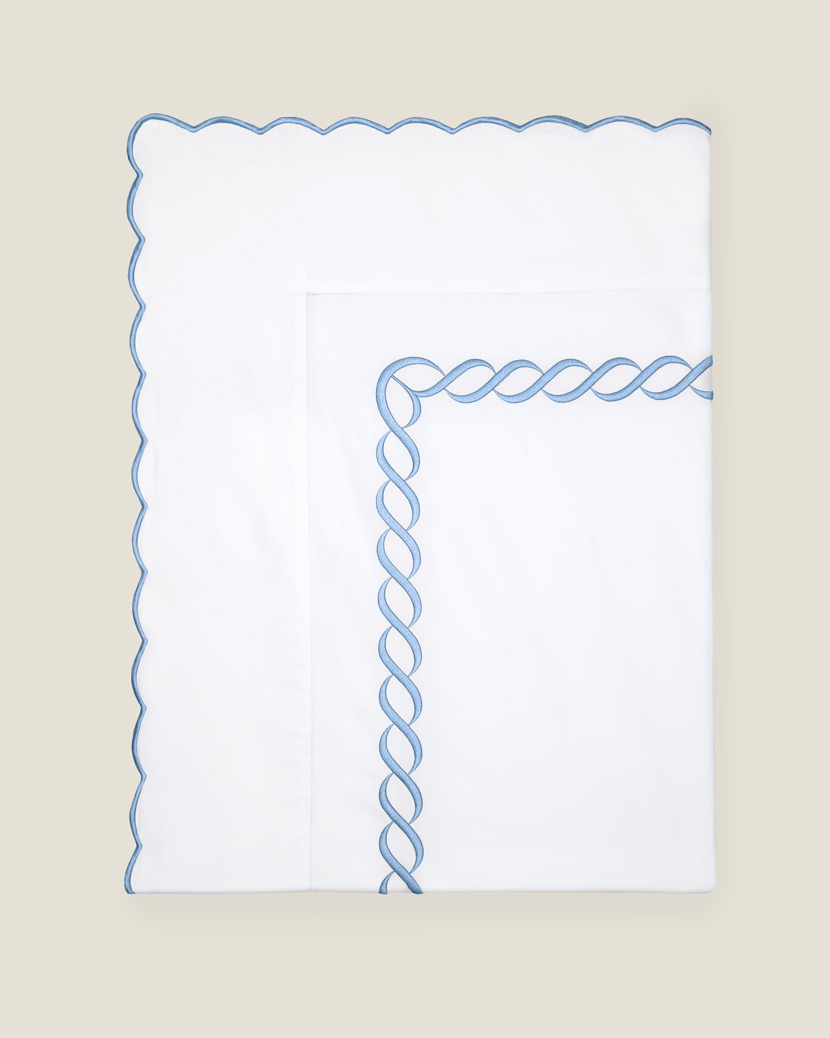 Treccia flat sheet white/medium blue