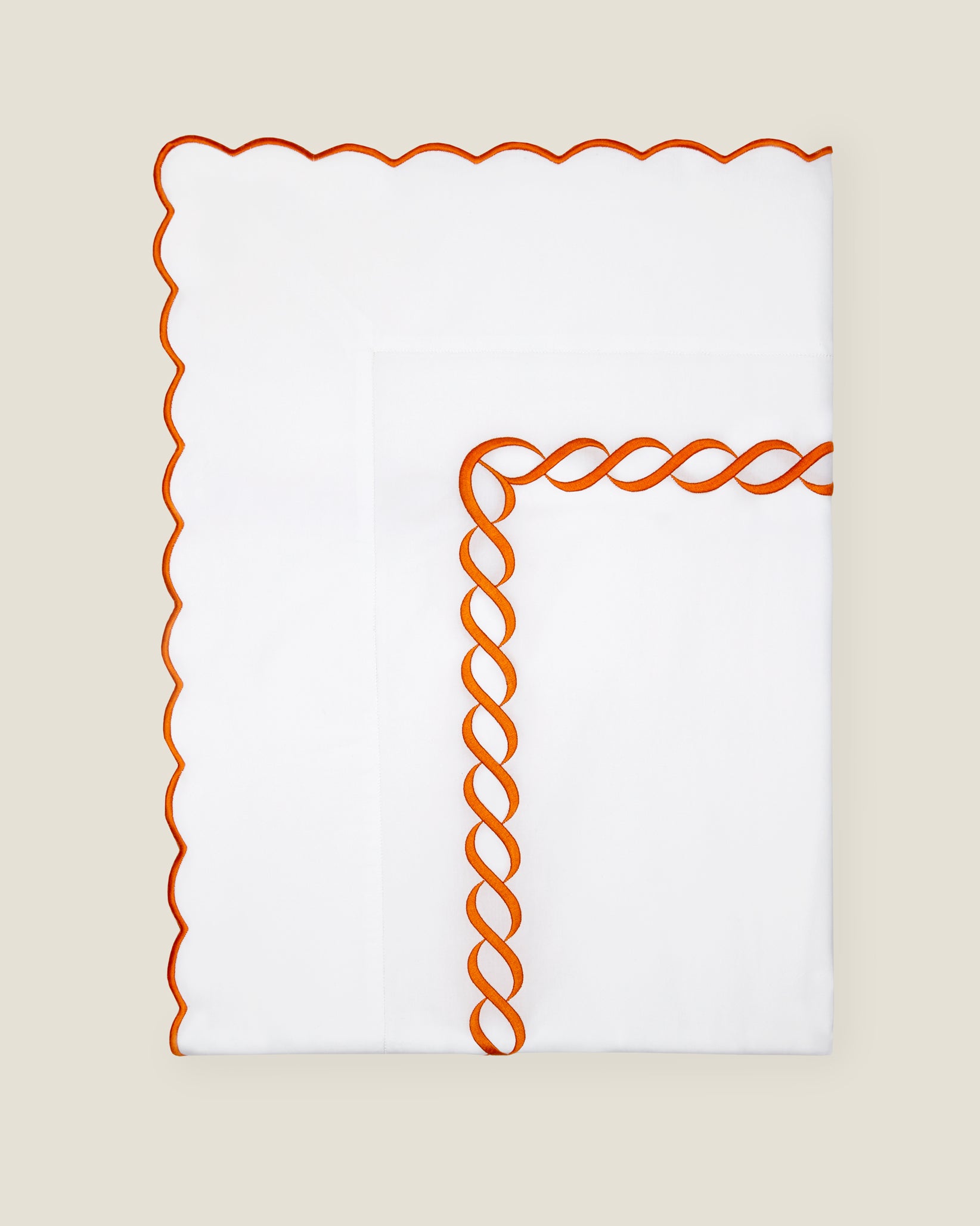 Treccia flat sheet white/orange