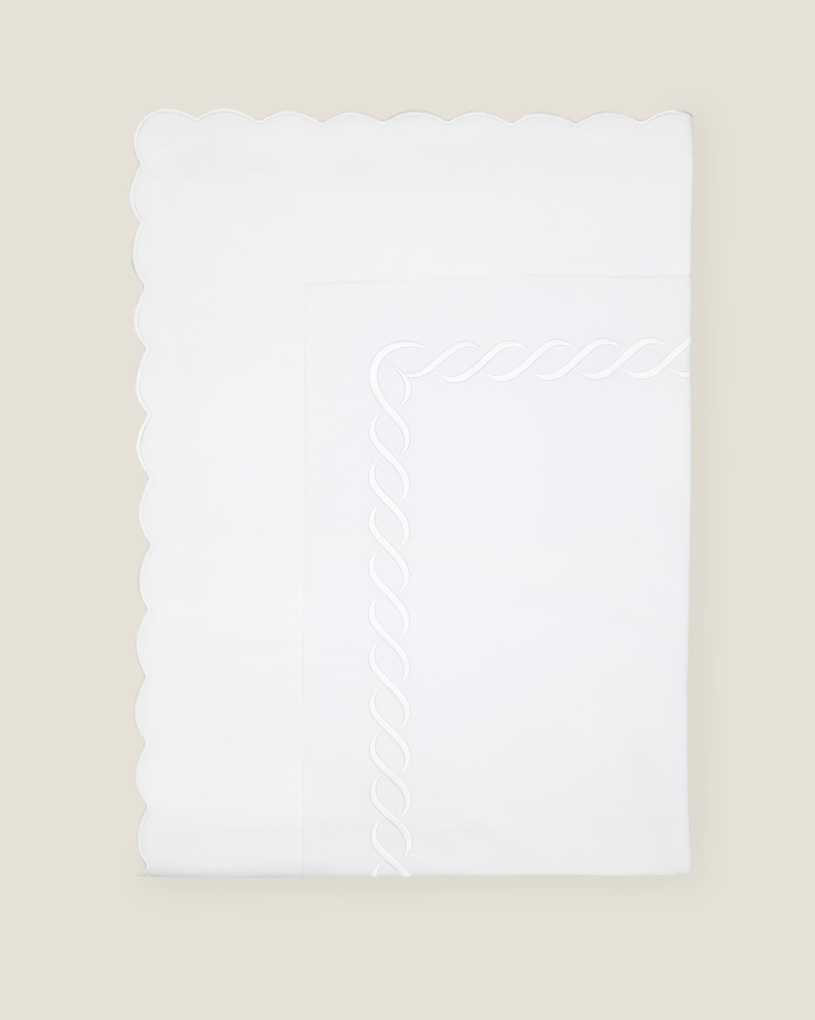 Treccia flat sheet white/white