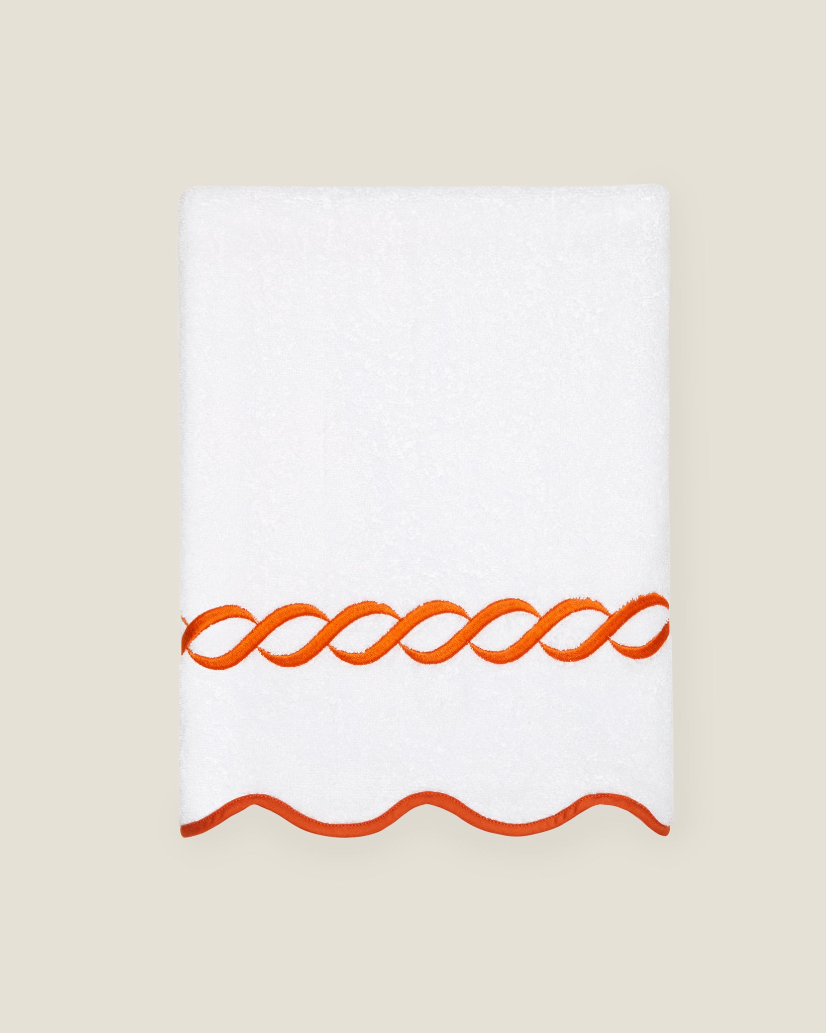 Treccia white/orange hand towel