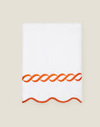 Treccia white/orange hand towel