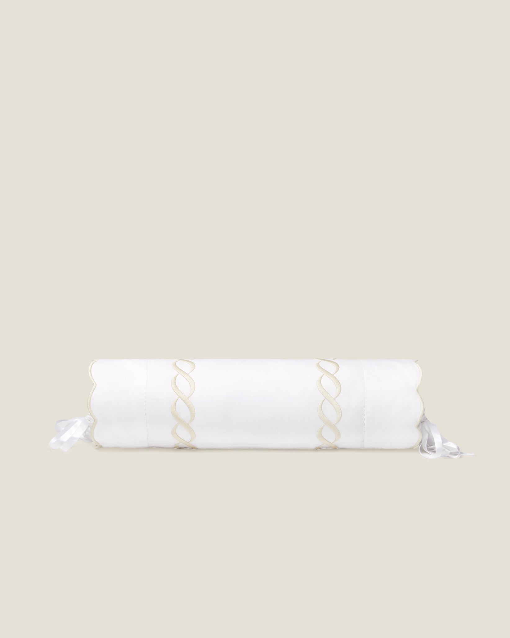 Treccia neckroll sham white/beige