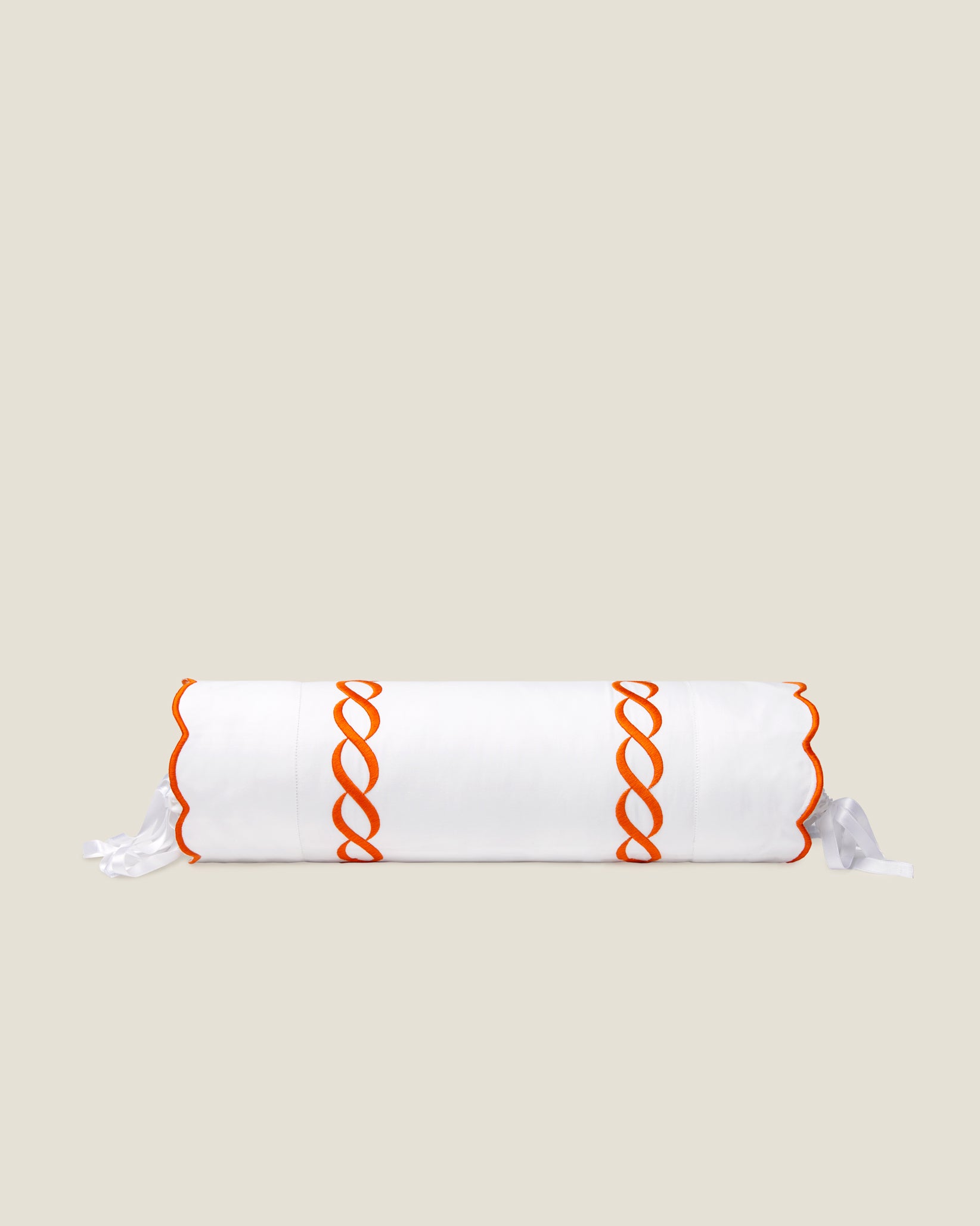 Treccia neckroll sham white/orange