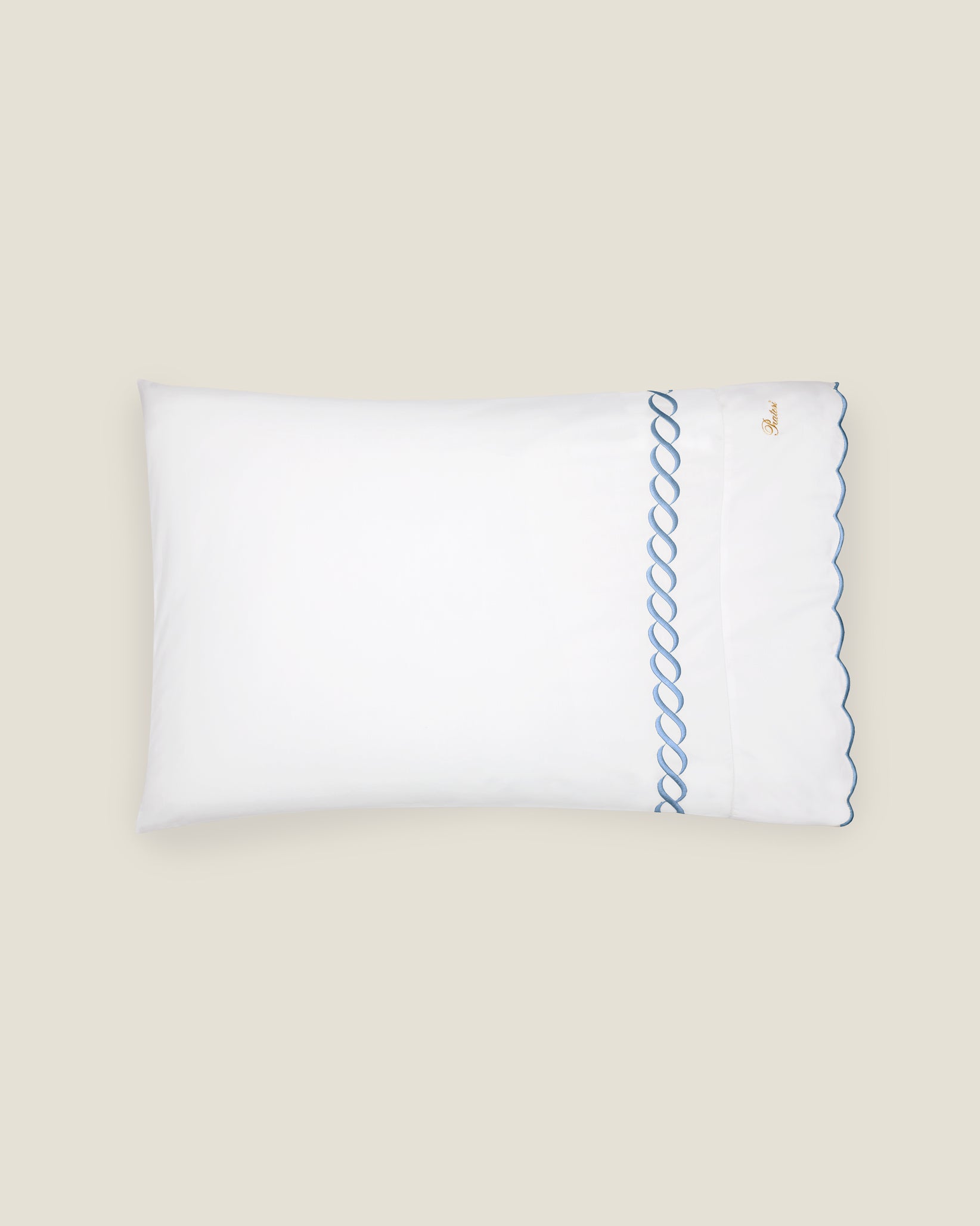 Treccia pillowcase white/medium blue