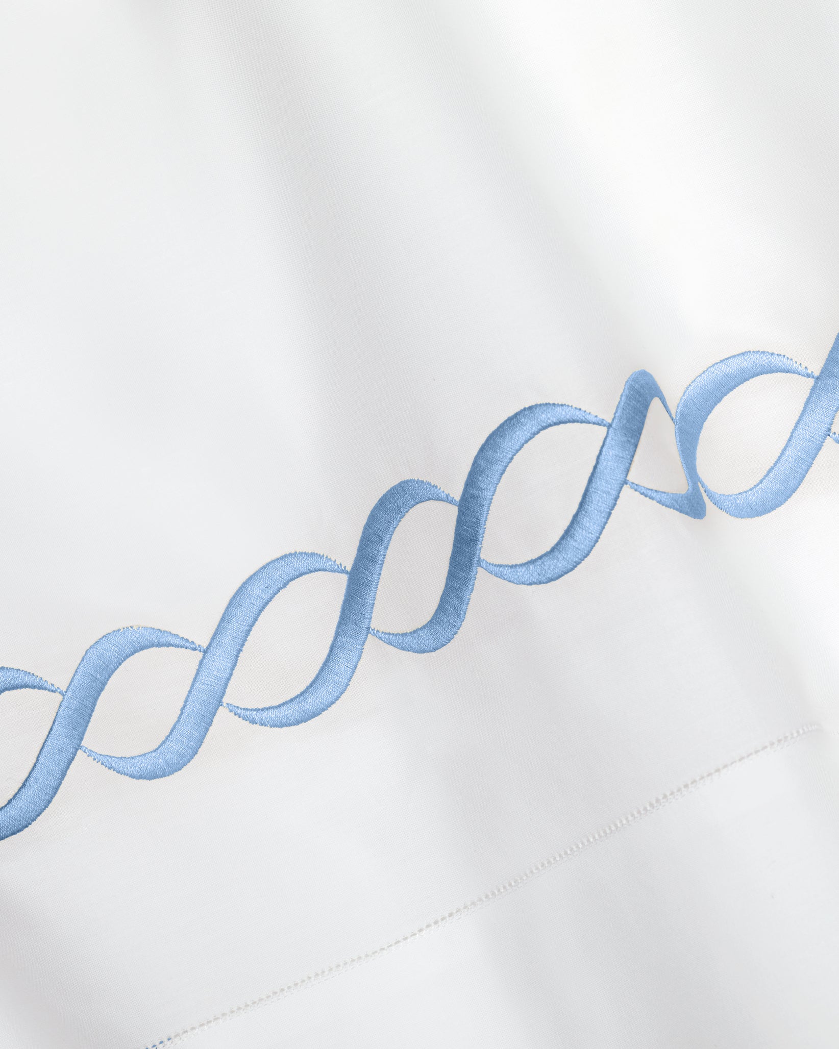 Treccia flat sheet white/medium blue texture