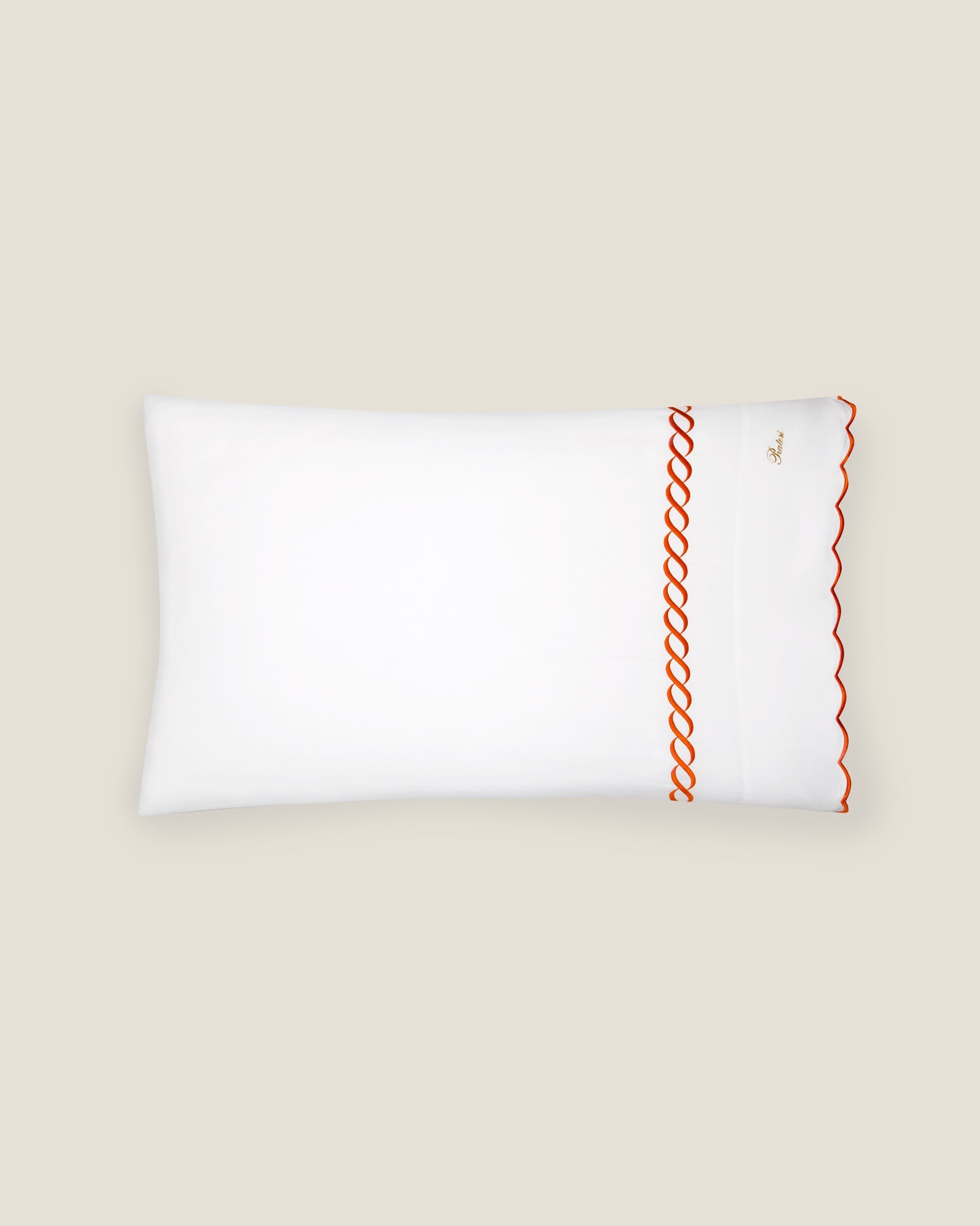 Treccia pillowcase white/orange