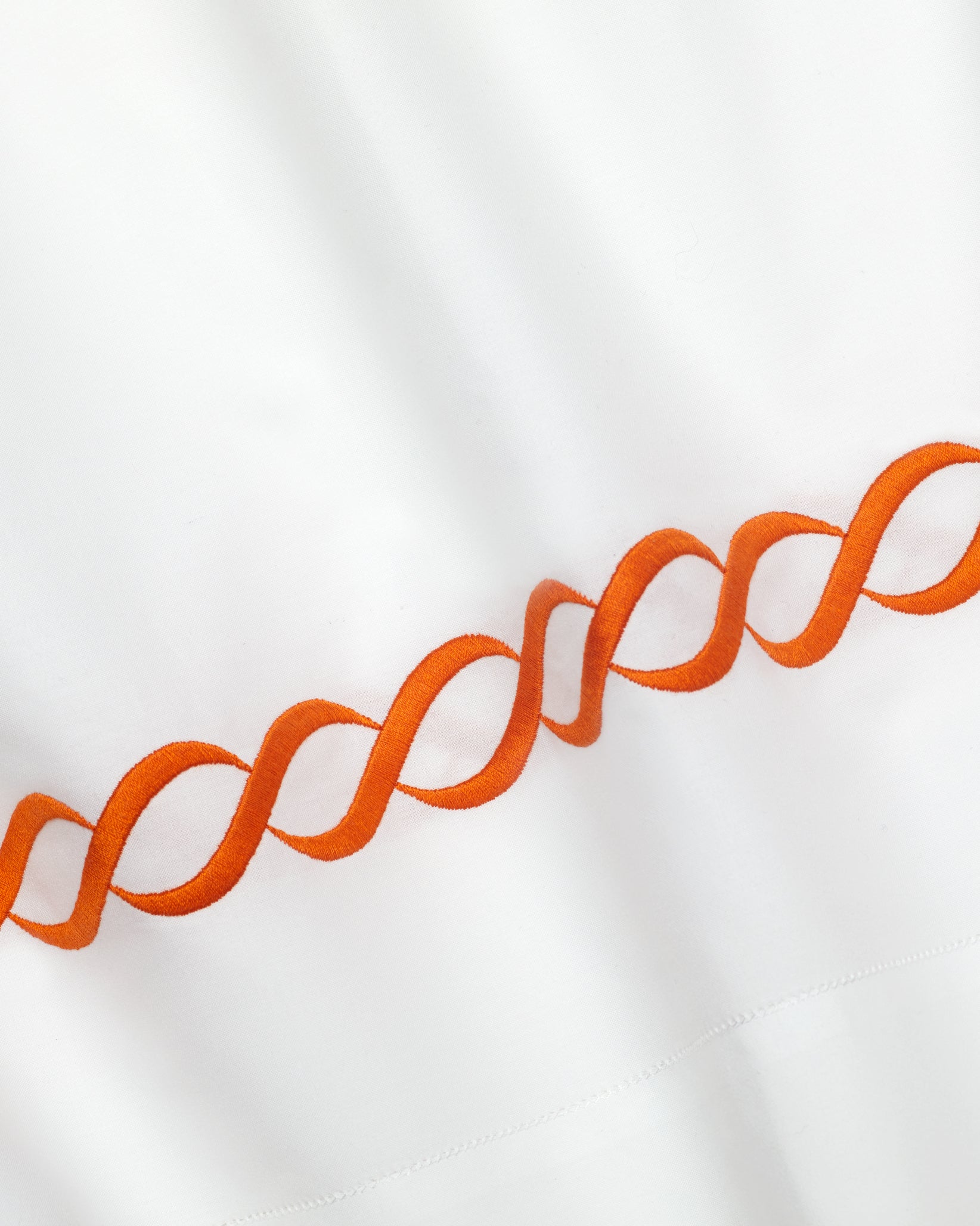 Treccia flat sheet white/orange texture