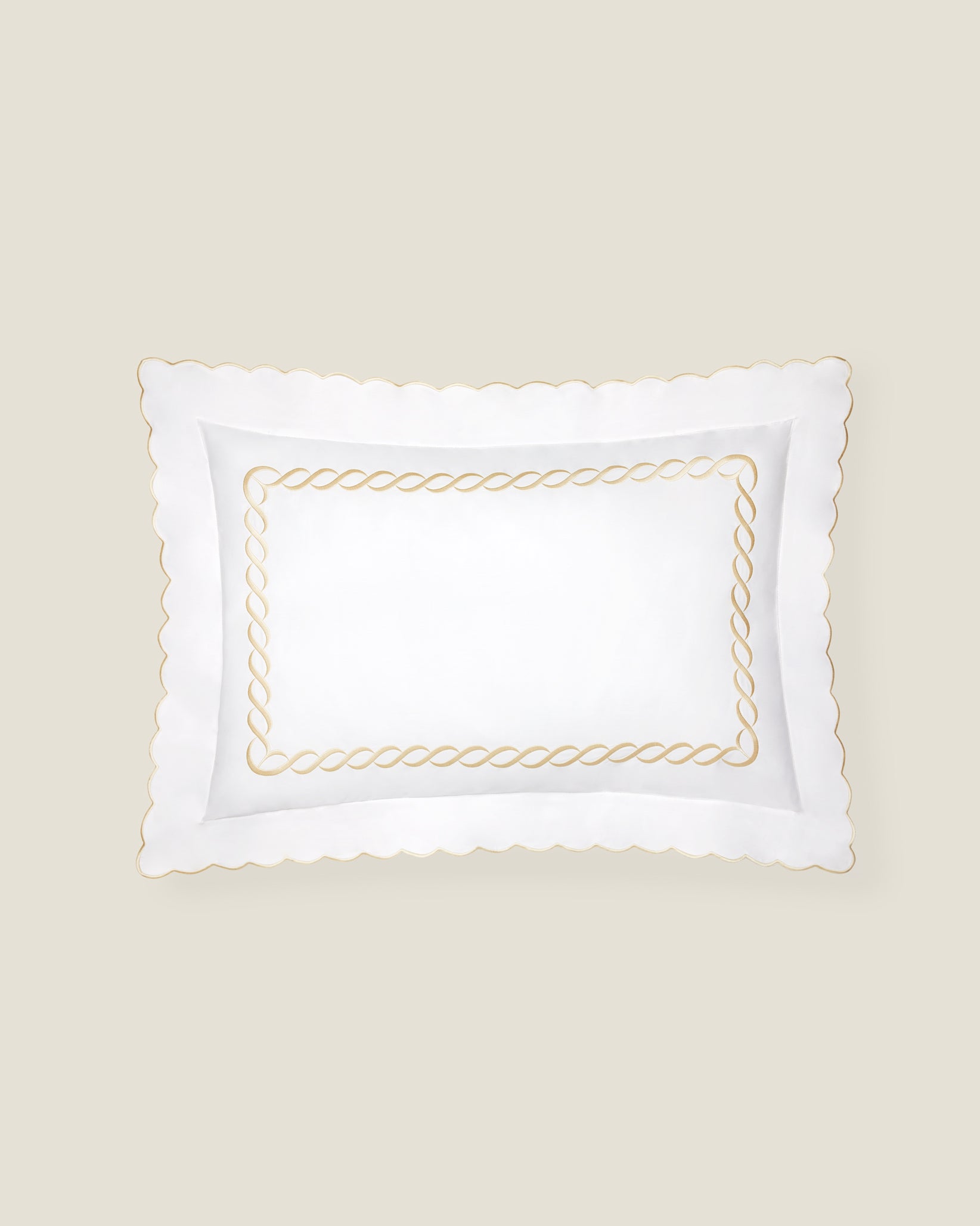 Treccia standard sham white/beige