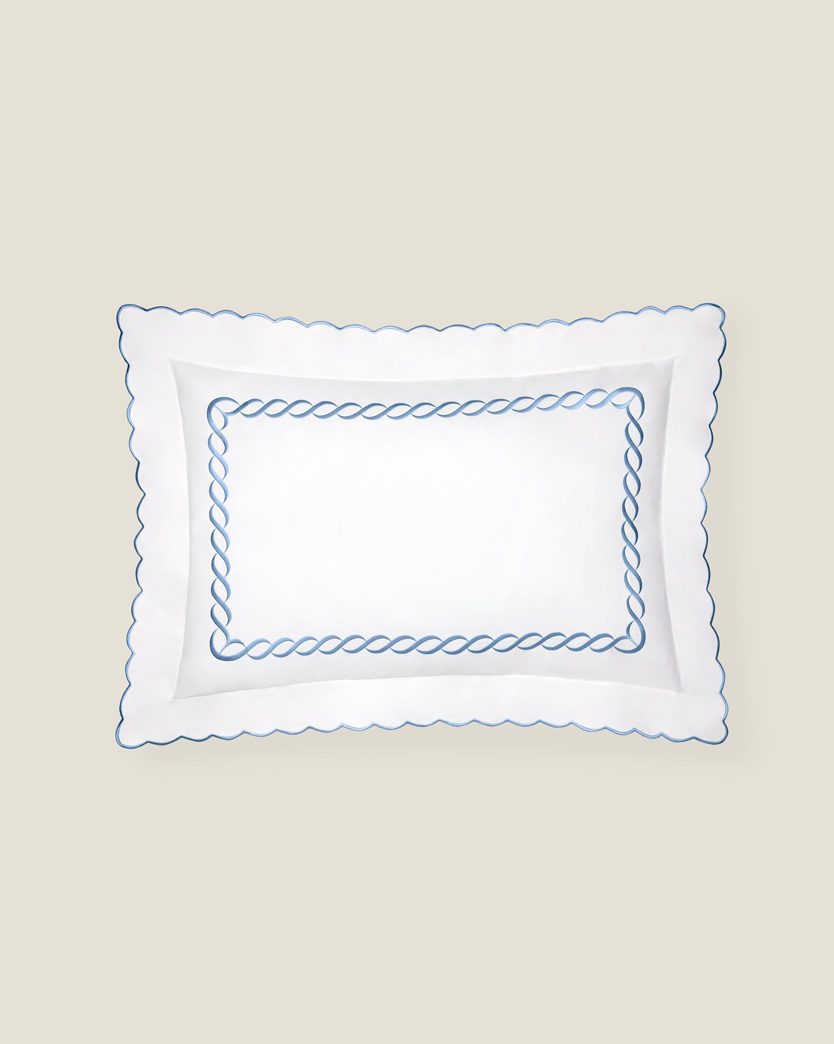 Treccia standard sham white/light blue