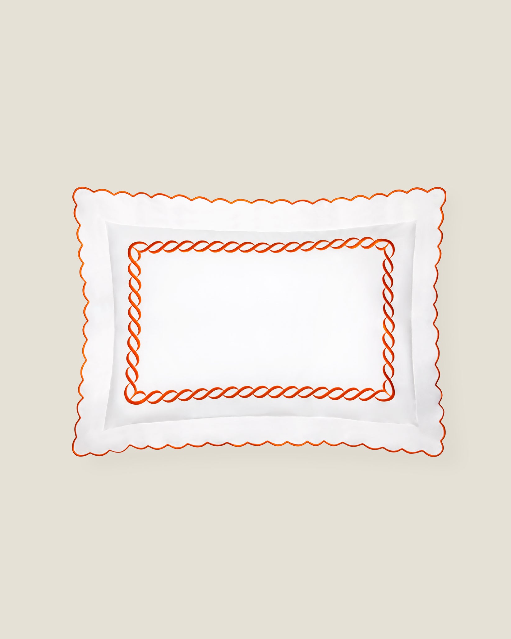 Treccia sham white/orange 