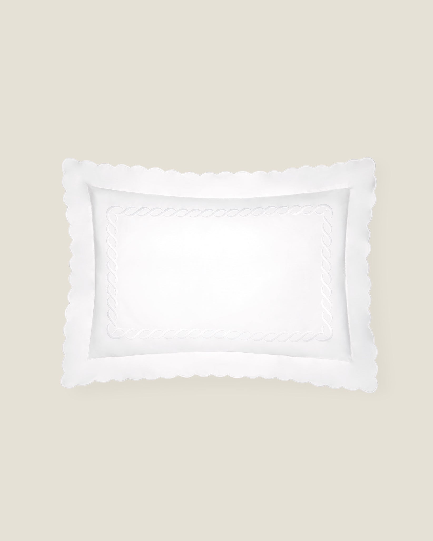 Treccia white/white standard sham