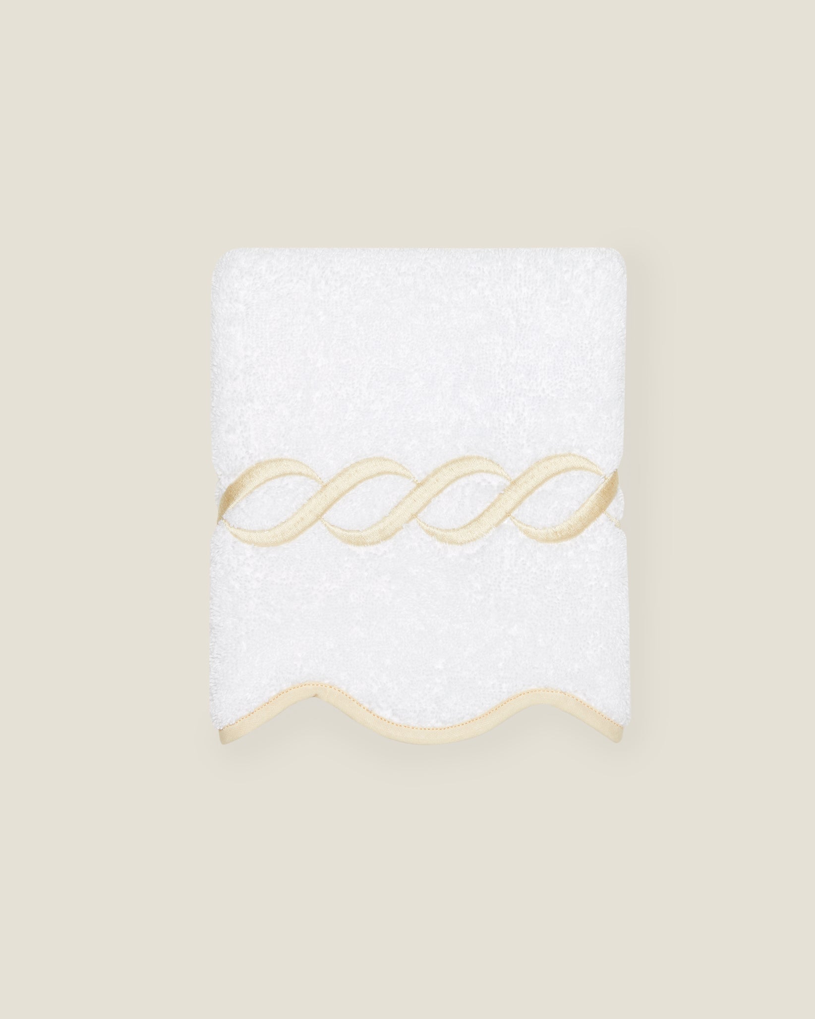 Treccia white/beige washcloth