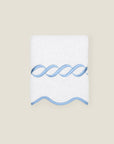 Treccia white/medium blue washcloth