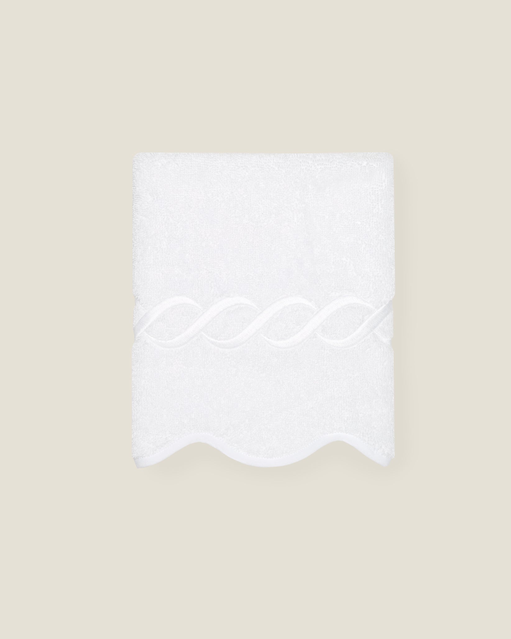 Treccia white/white washcloth