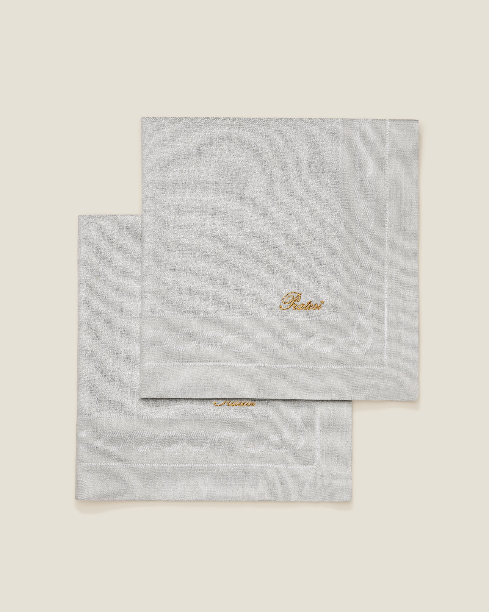 Treccia Napkins in silver folded