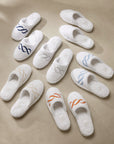 Treccia Slippers in all colors: white/navy, white/beige, white/silver, white/white, white/medium blue, white/orange