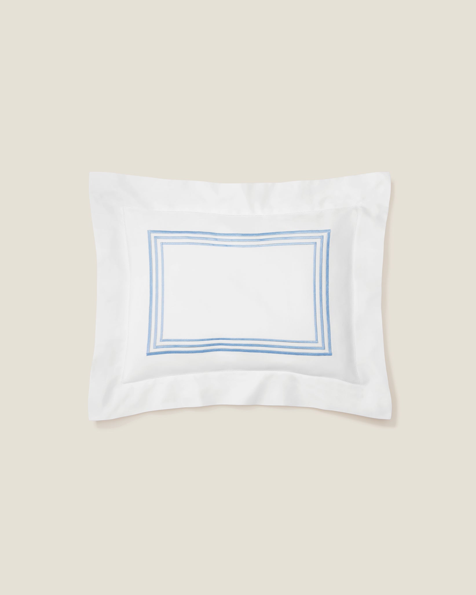 Tre Righe Splendore white/medium blue boudoir sham