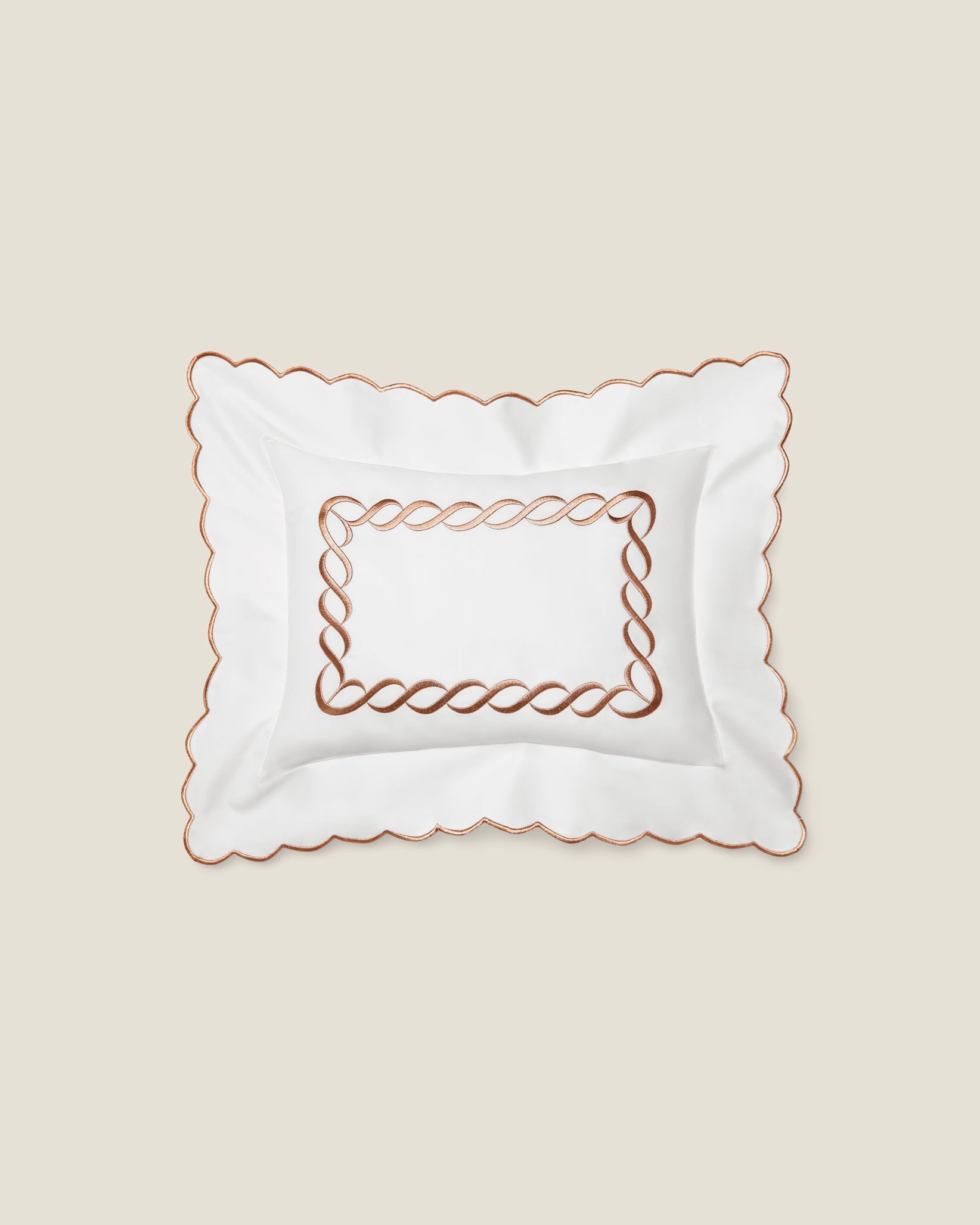 Treccia Splendore white/rose gold boudoir sham