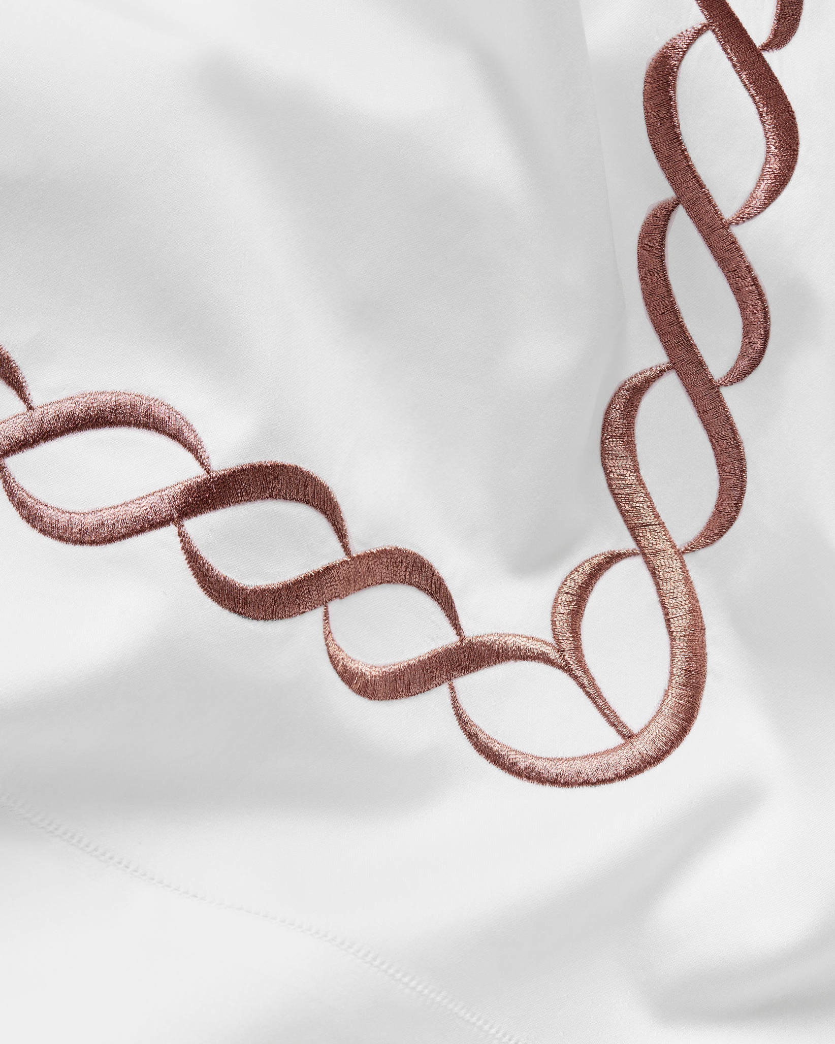 Treccia Splendore white/rose gold duvet cover texture