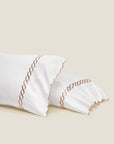 Treccia Splendore white/rose gold pillowcase pair