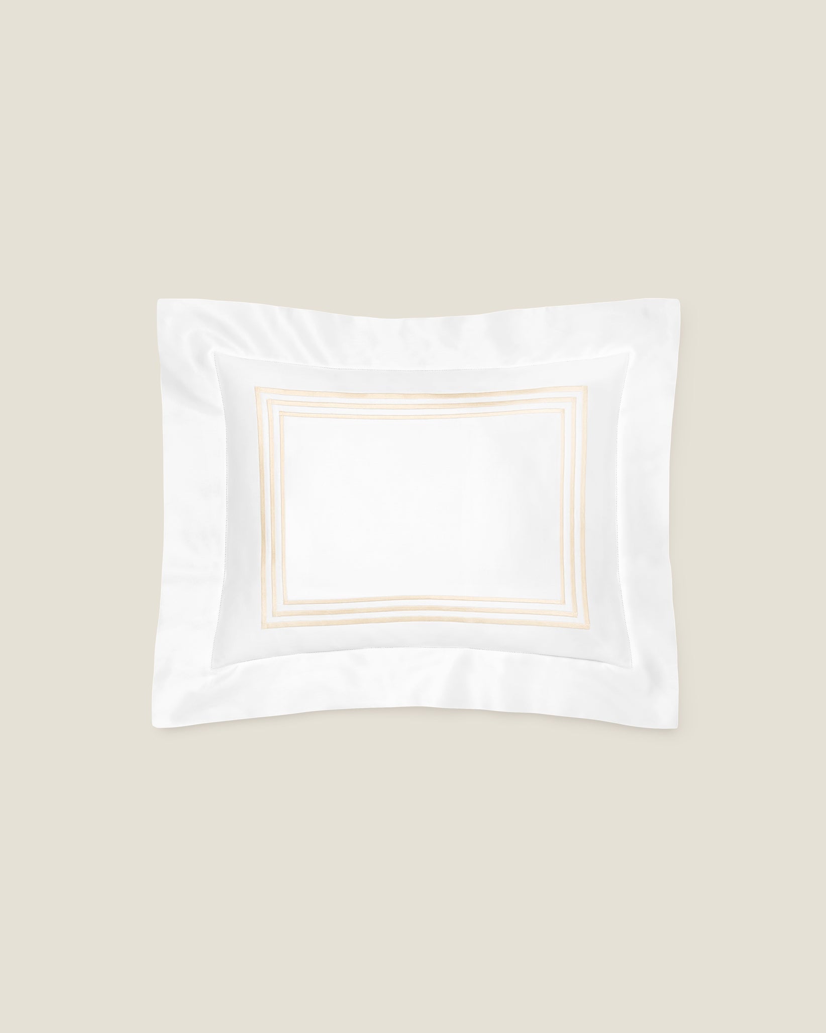 Tre Righe boudoir sham in white/beige