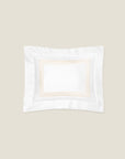 Tre Righe boudoir sham in white/beige