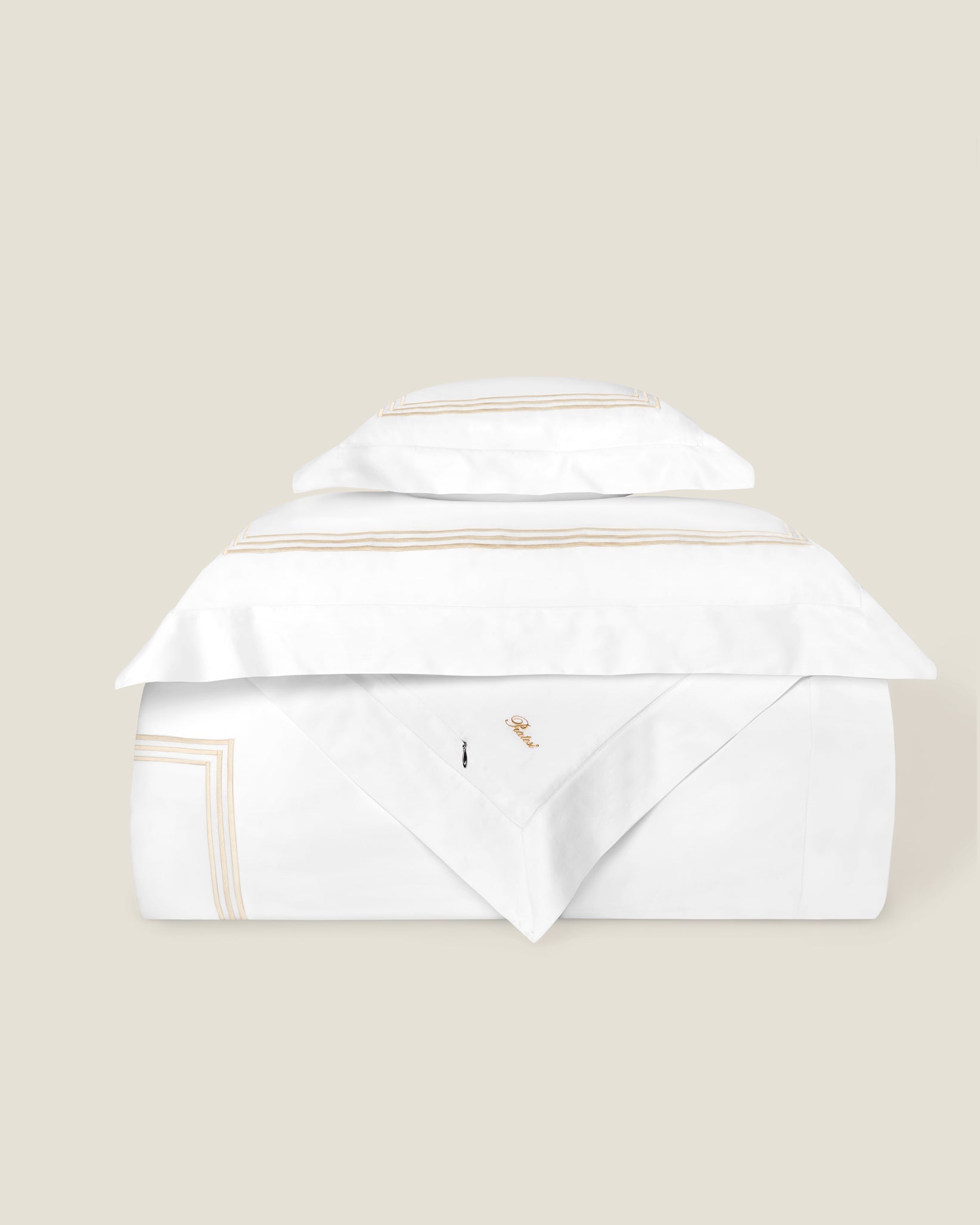 Tre Righe Splendore white/beige duvet cover stack