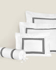 Tre Righe Splendore queen, standard, boudoir and neckroll sham in white/black