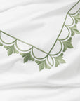 Arcata white/clover bed linens texture