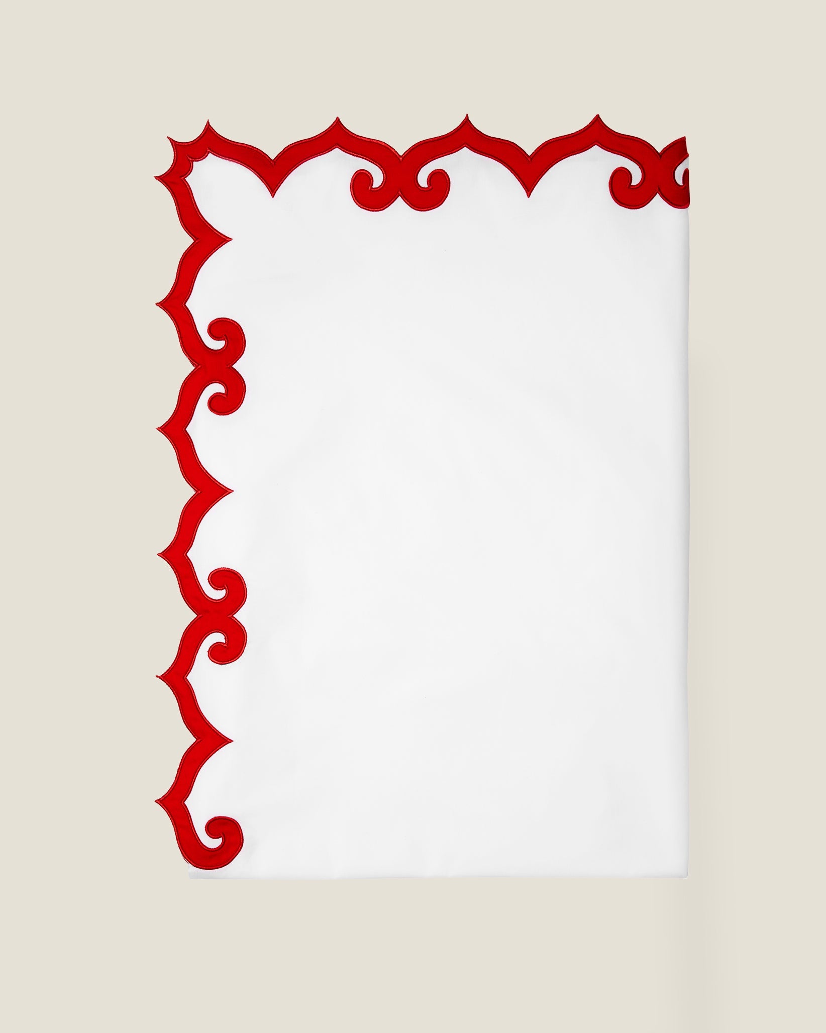 Marrakesh white/scarlet flat sheet