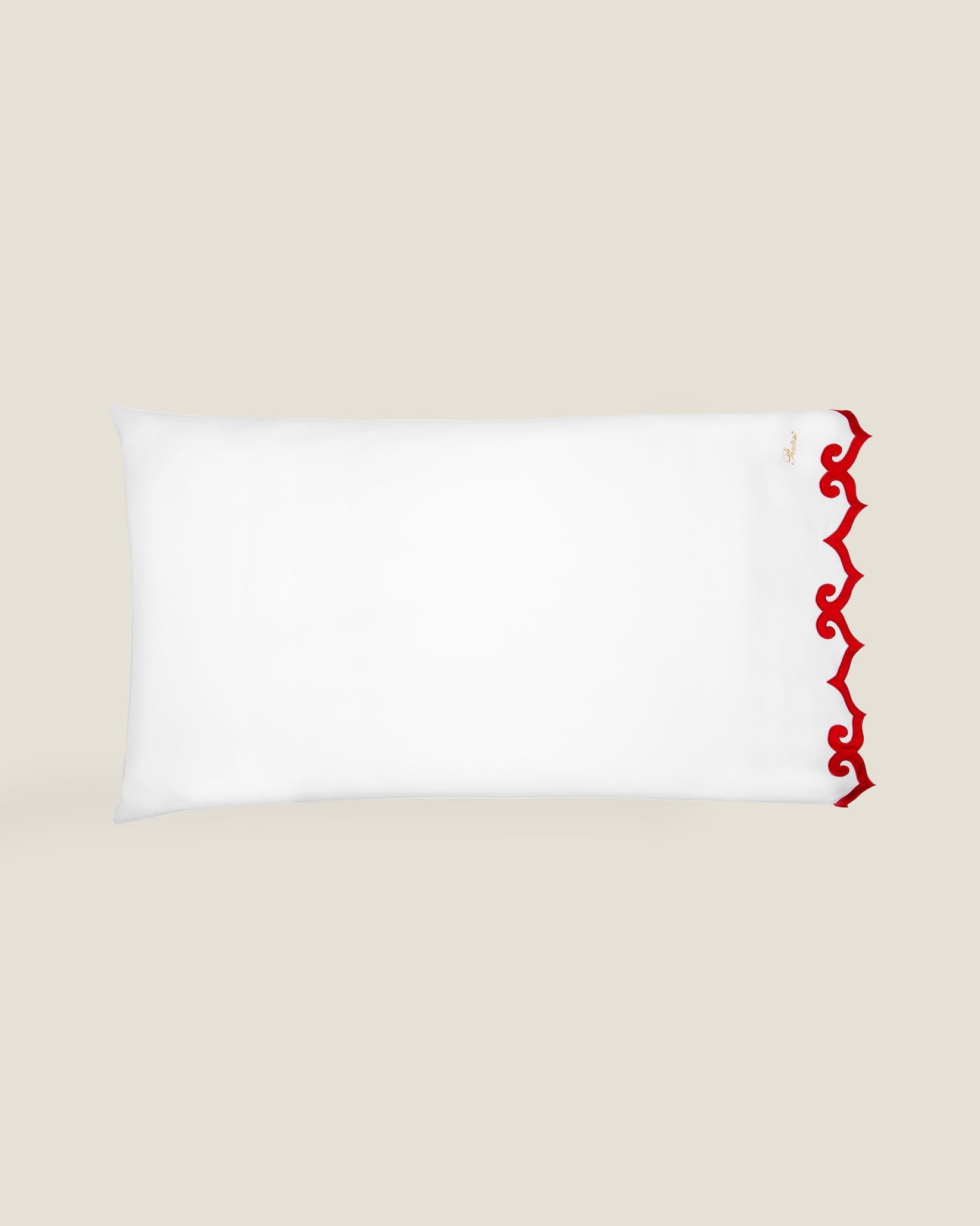Marrkaesh pillowcase in white/scarlet