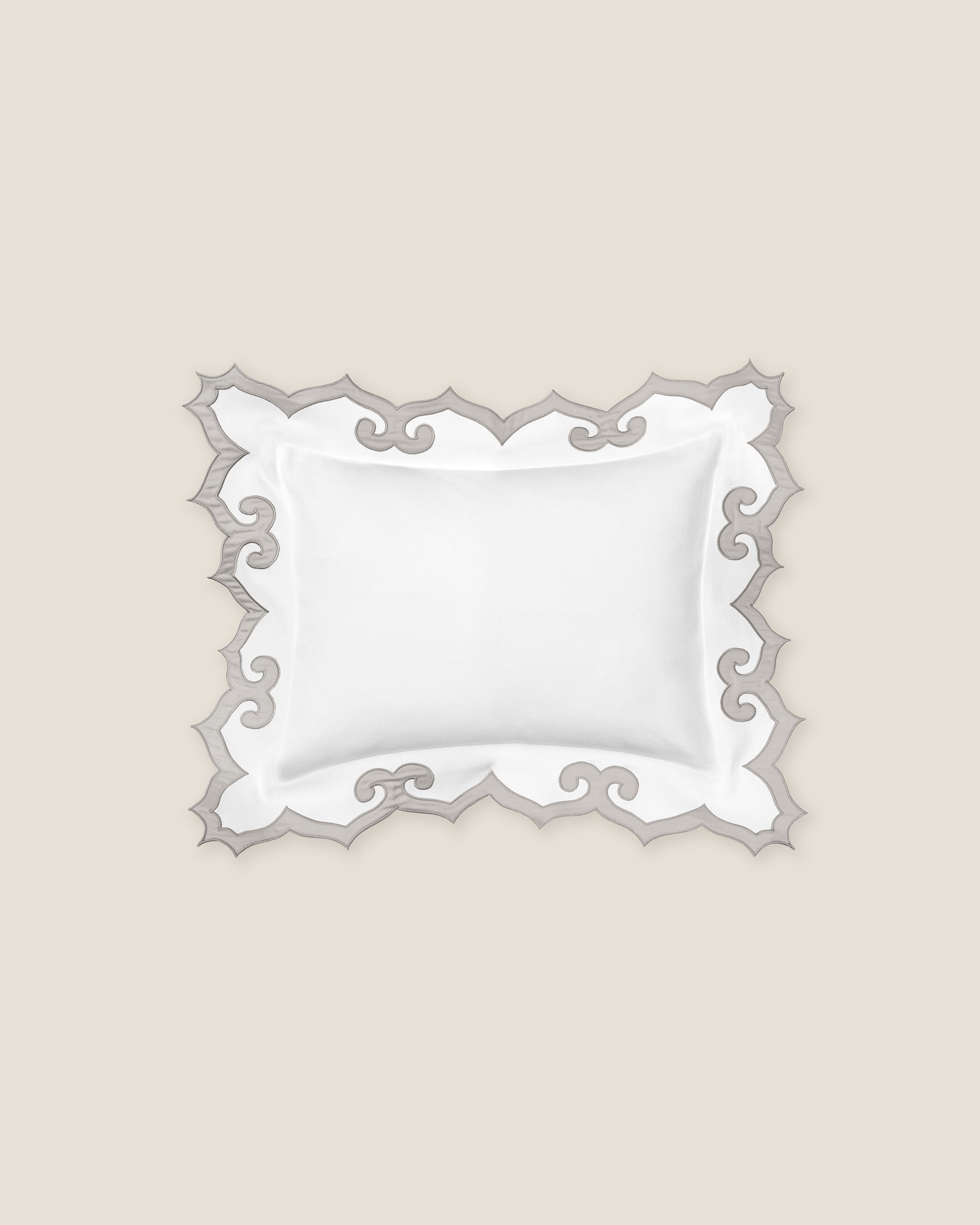 Marrakesh white/sterling boudoir sham